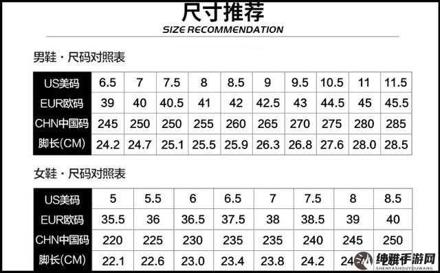 国产尺码欧洲尺码表：精准对照指南(图1)