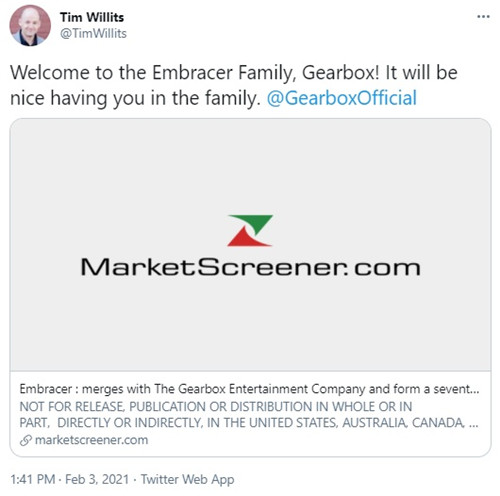 《无主之地》系列开发工作室被收购 现属Embracer Group旗下