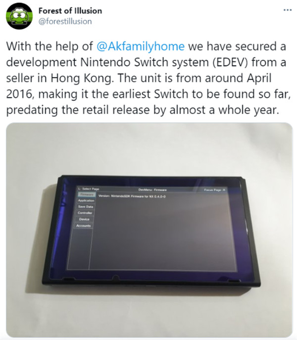 任天堂收藏家团体展出NS原型机 比正式版提前一年完成