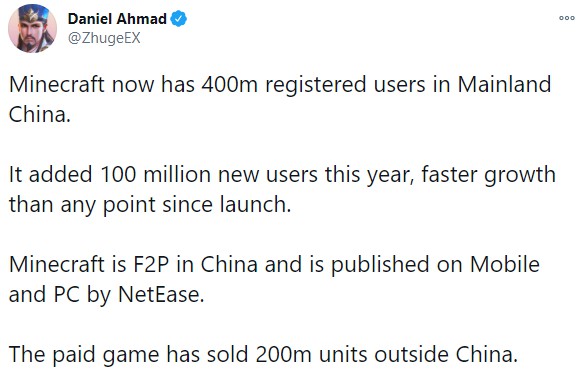 我的世界中国玩家近4亿！ 名副其实的国民级游戏