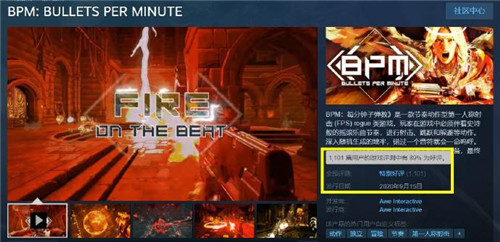 节奏动作游戏《BPM：每分钟子弹数》获特别好评