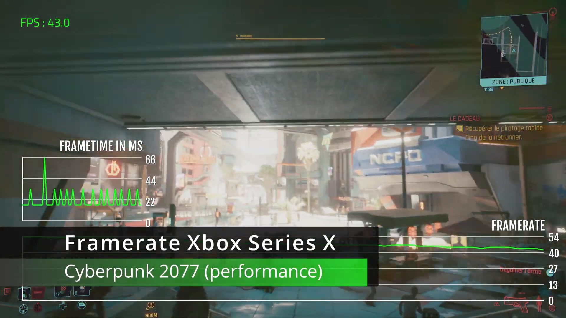 赛博朋克2077XSX版性能模式演示 掉帧严重完全无法正常游戏